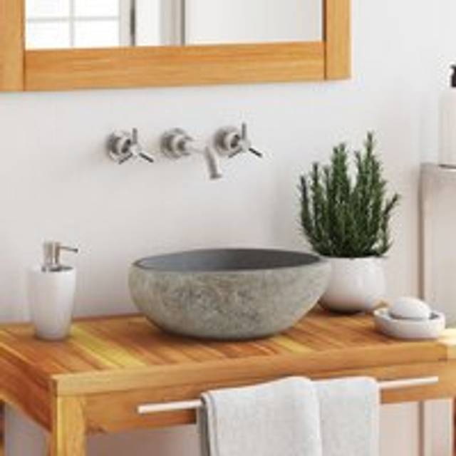 Basin River Stone Oval (29-38)x(24-31) cm - Black - One Size