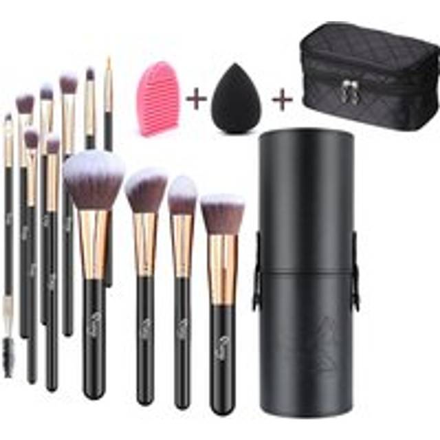 Womens 12 Pcs Professional Makeup Brush Set with Waterproof Travel Makeup Bag - Multi - One Size