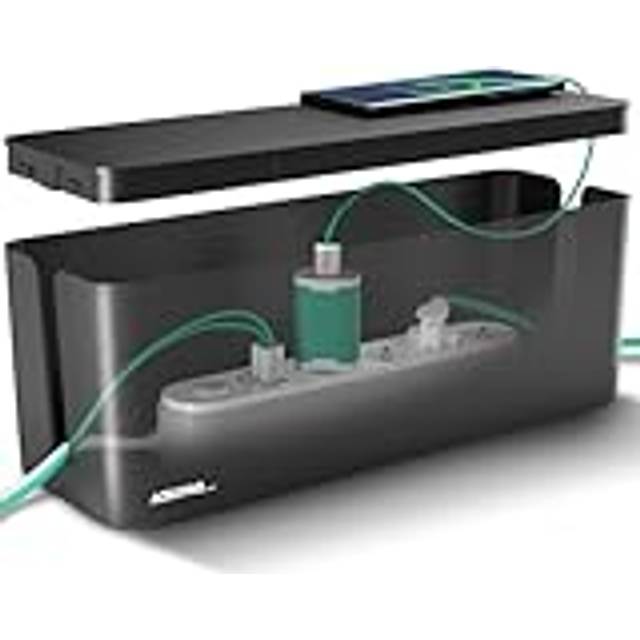Cable tidy box - Keep your cable tidy, Large (41 x 13 x 16 cm), Waterproof, Non-slip - Cable management box, Cable box, Extension lead cover box,