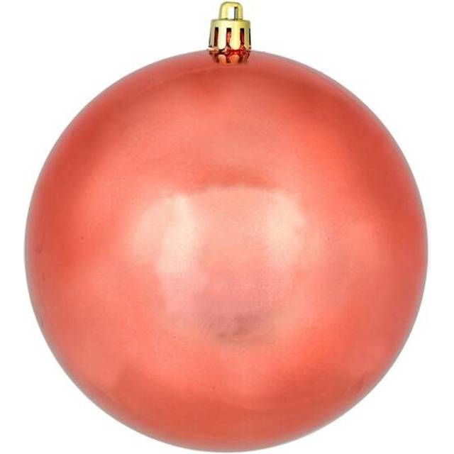 4 in. Coral Shiny UV Treated Ball Ornament - 6 per Bag