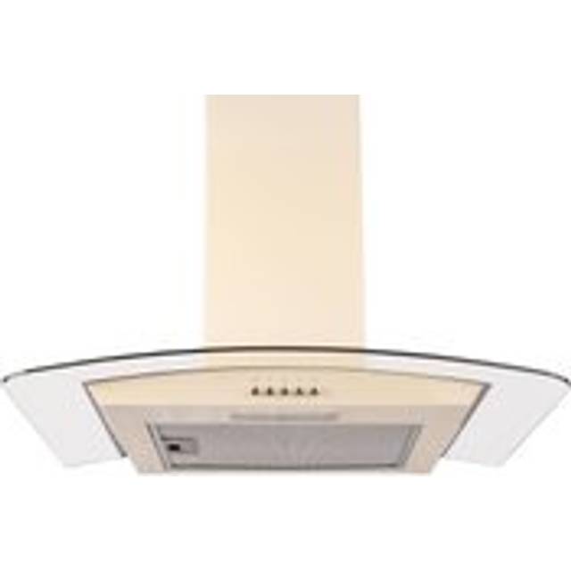 SIA CGH60CR 60cm Cream Curved Glass Chimney Cooker Hood Kitchen Extractor Fan