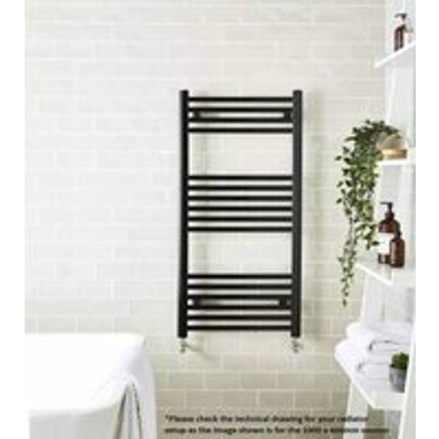 Aquarius Noir 800 X 600Mm High Output Ladder Towel Rail Matt Black AQNR6X8MB, Black
