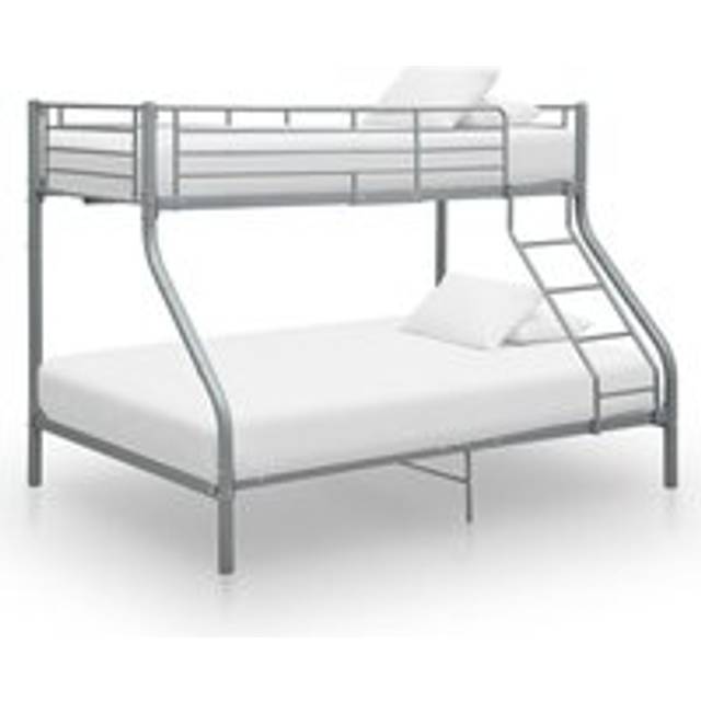 Bunk Bed Frame Grey Metal 140x200 cm/90x200 cm - One Size