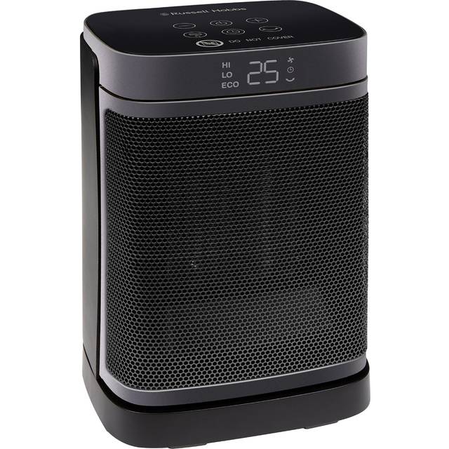 Russell Hobbs, Rhch2001s, 1.5kw Oscillating Ceramic Heater In Black And Silver, Square Design (25.2cm H X 17cm W X 13cm D)