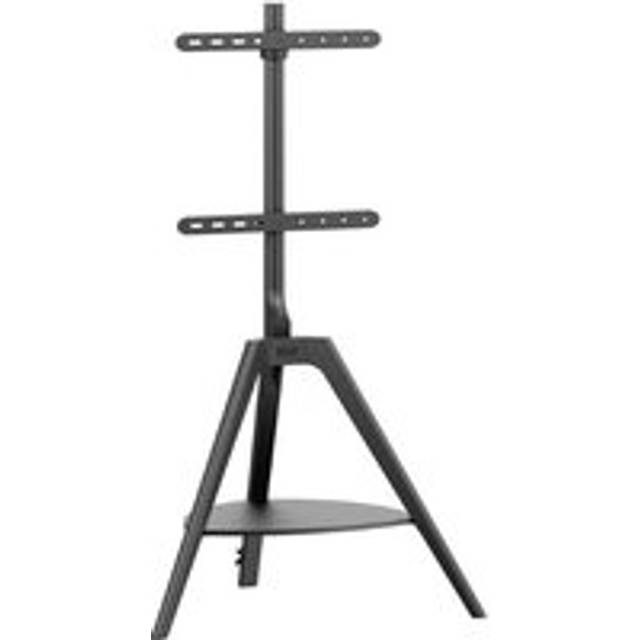 TTAP Tripod Single Shelf Black Wood Floor TV Stand - 133.5 x 76.5 x 54cm