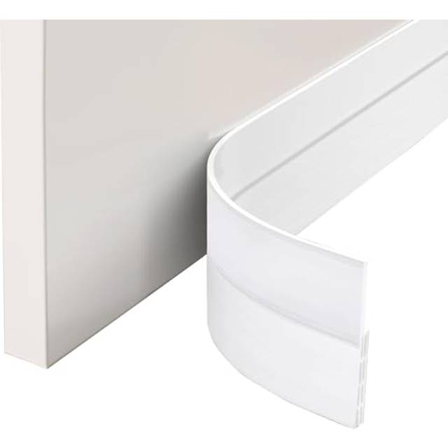 "EXTSUD Adhesive Under Door Sweep Weather Stripping Soundproof Rubber Bottom Seal Strip Draft Stopper Draught Excluder, 39"" Length x 2"" Width (1M Whi"