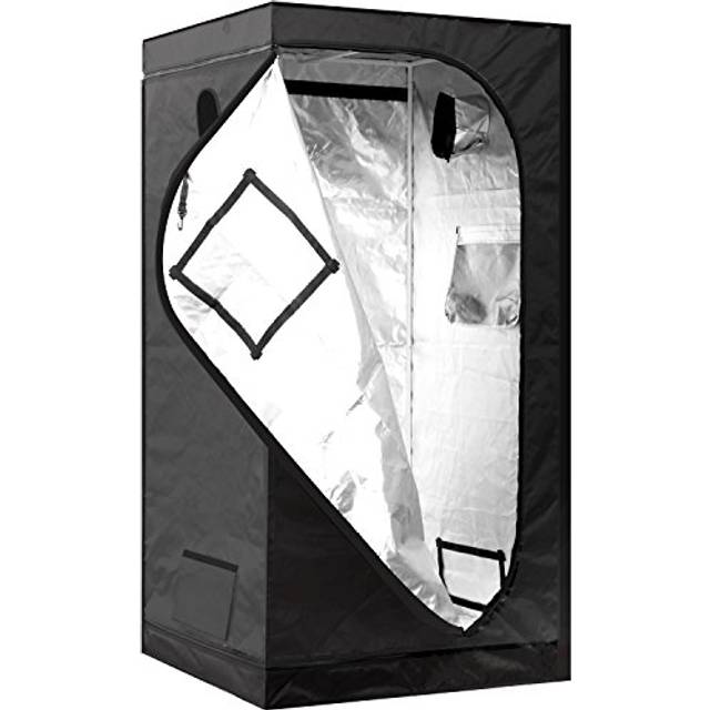"iPower 36""x36""x72"" 3x3x6 Mylar Hydroponic Water-Resistant Grow Tent with Observation Window and Removable Floor Tray, Tool Bag for Indoor Plan"