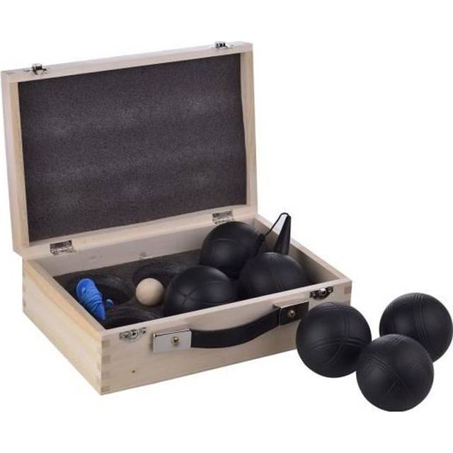 LAGUIOLE Black Edition set med 6 petanque bollar - gris - magnet bollplockare - trädgårdsspel - 2 spelare - metall - svart