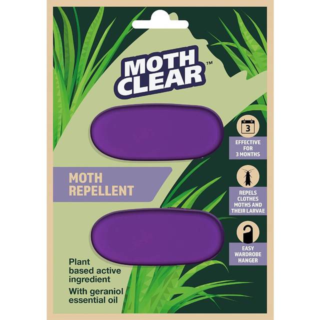 Moth clear moth repellent easy wardrobe hangers 2 pack 3 months plant based