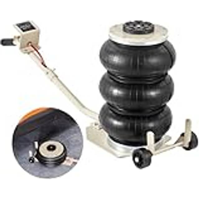 VEVOR Air Jack, 3 ton/2995 kg trippelväska luftdomkraft, krockkudde med sex stålrör, lyft upp till 450 mm / 17,7 tum, 3-5 s snabblyftande pneumatisk domkraft, med långa handtag för bilar, garage,