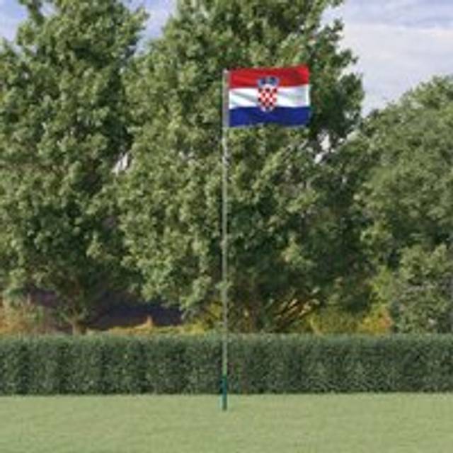 Croatia Flag and Pole 5.55 m Aluminium - Multi - One Size
