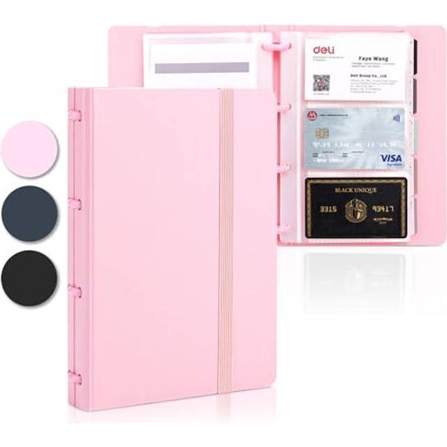 Business Card Holder, Credit Card Holder, Rolodex, Business Card Holder Organizer for Women, Hold 180 Cards, Pink