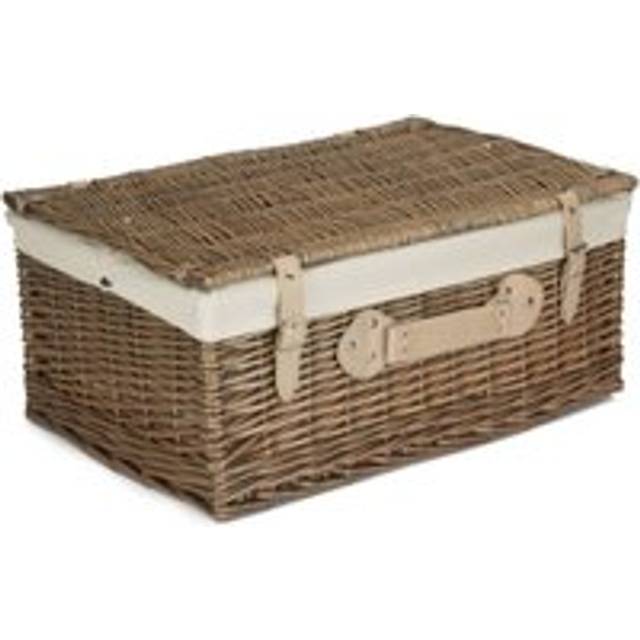 56cm Antique Wash Picnic Wicker Basket - White