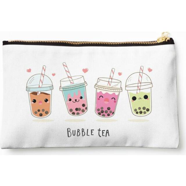 Makeup Bag Bubble Tea Cosmetic Organizer Tyvek Paper Bags Zipper Pouch