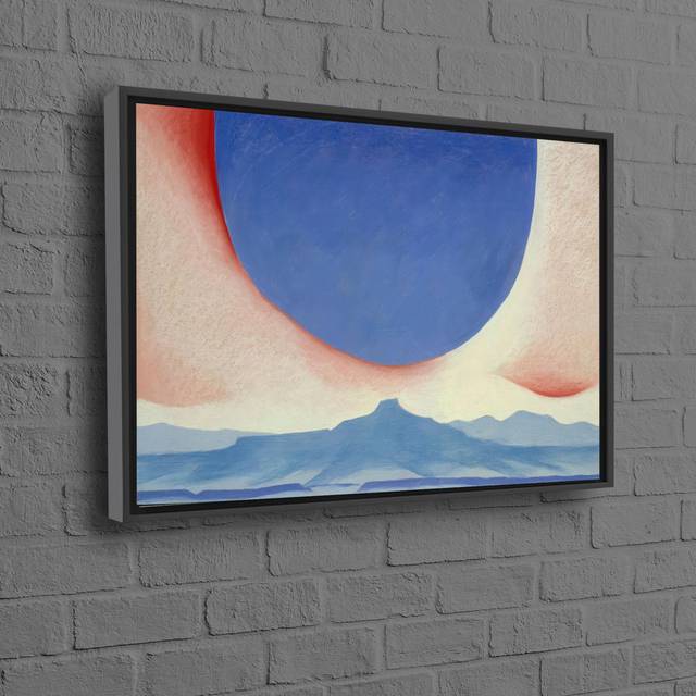 Reproduction Modern Poster With Georgia O’Keeffe Inspired Ghost Ranch Views Art In Floating Frame Perfect As Personalized Gift - Multi-Color (20 cm H x 30 cm W)