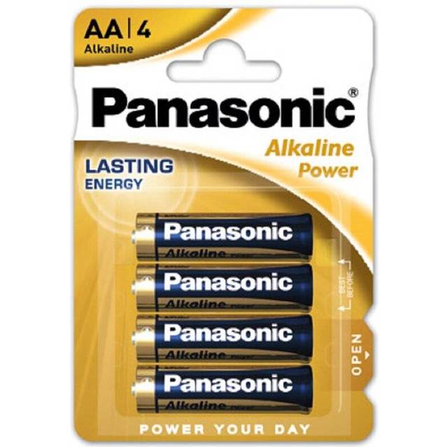 Panasonic AA Blister Pack Alkaline Batteries Long Lasting - 4 Pack
