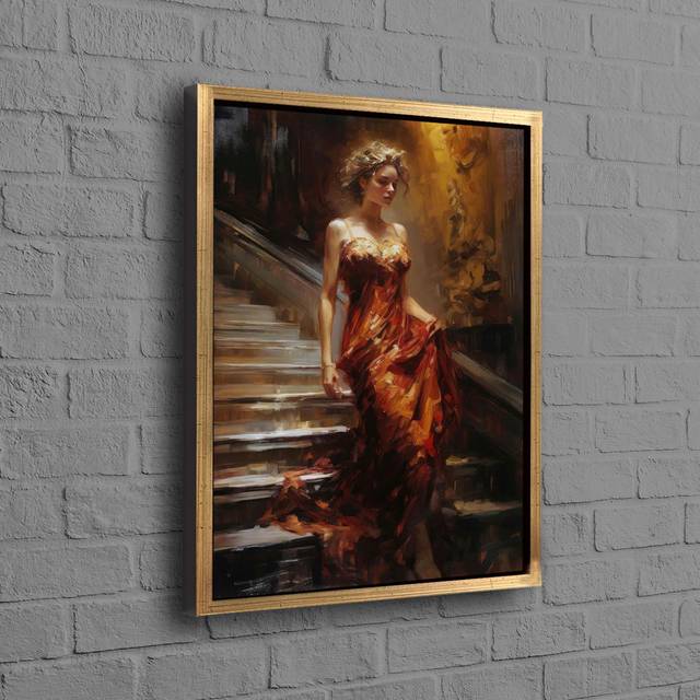 Print on Canvas - Gold Floater Framed (25 cm H x 35 cm W)