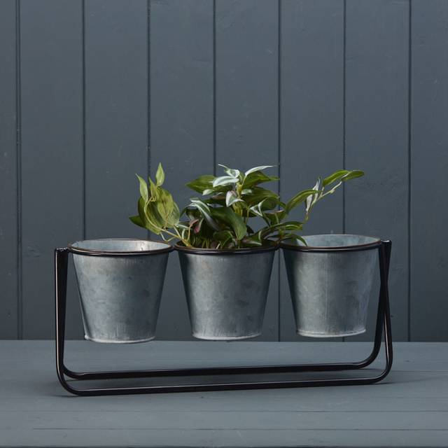 Metal Pot Planter - Clear (10.8cm H X 10.8cm W X 37cm D)