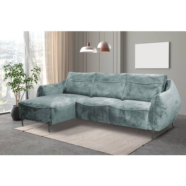 Belayneh 2 - Piece Upholstered Sofa & Chaise - Teal (88cm H X 280cm W X 68cm D)
