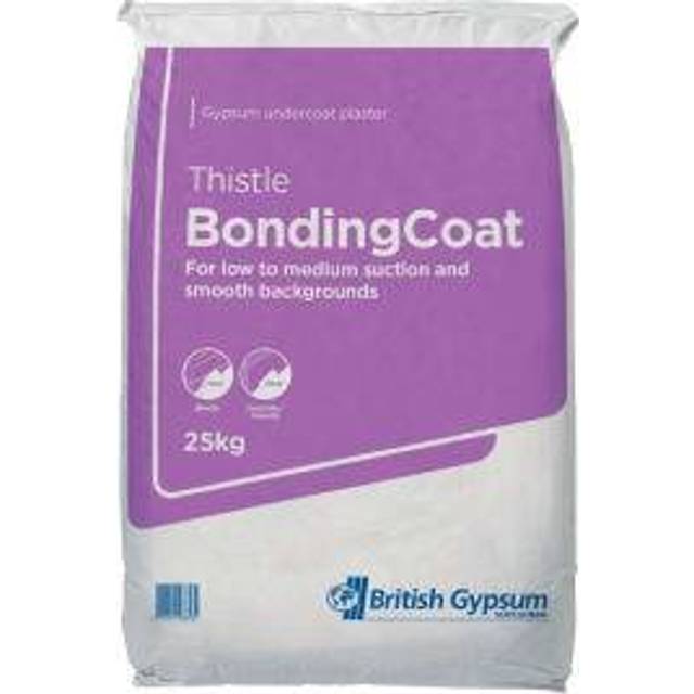British Gypsum Thistle Bonding Coat Plaster - 25kg - Grey/Pink