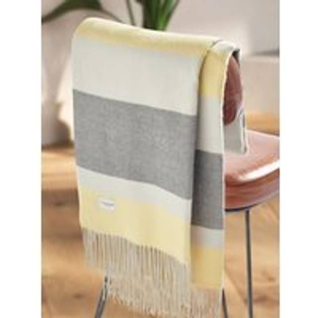 Luxury Breton Stripe Throw - Dark Grey - 130cm x 170cm