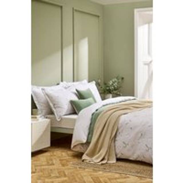 'Hatton' Vintage Floral Reversible Cotton Duvet Cover Set - Green - Double