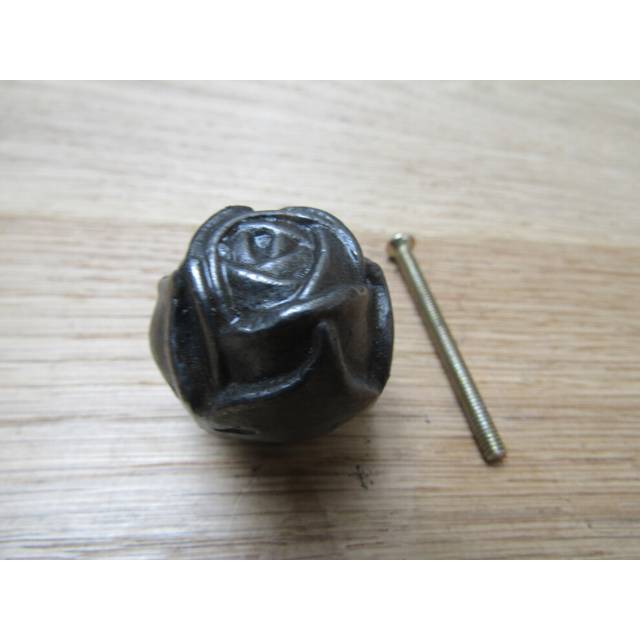 Rose Cabinet Knob Antique Iron 32mm by Ironmongery World