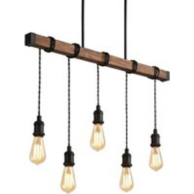 Modern wood 5 light bar ceiling light fitting kitchen dining island lighting