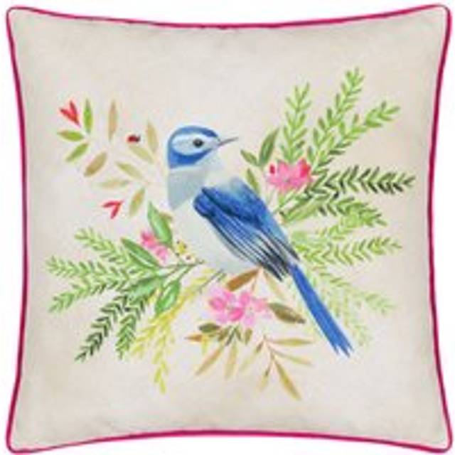 Daisy Hill Bluebird Printed Cushion - Pink - 45cm x 45cm