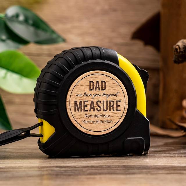 SHEIN Custom Engraved Tape Measure For Dad - Tape Measure With Toggle Lock, Touching Gift For Father&#39;s Day, Birthday, Christmas - Craftsman Carpenter Tool W