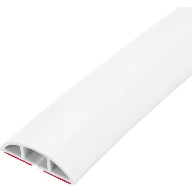 10ft floor cord cover, self adhesive 0.5" w x 0.3" h, white