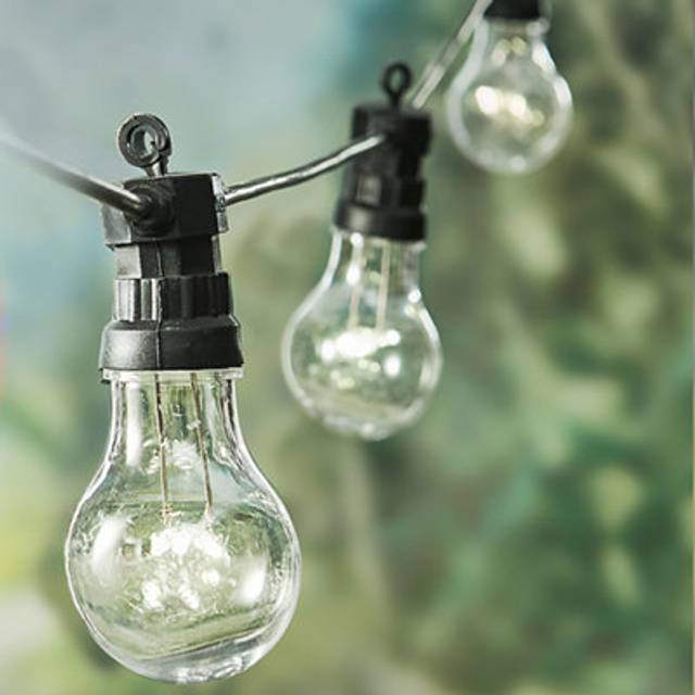 The Outdoor Living Company 20 Clear Bulb Festoon Party Lights - 5 Warm White LED per Bulb, White