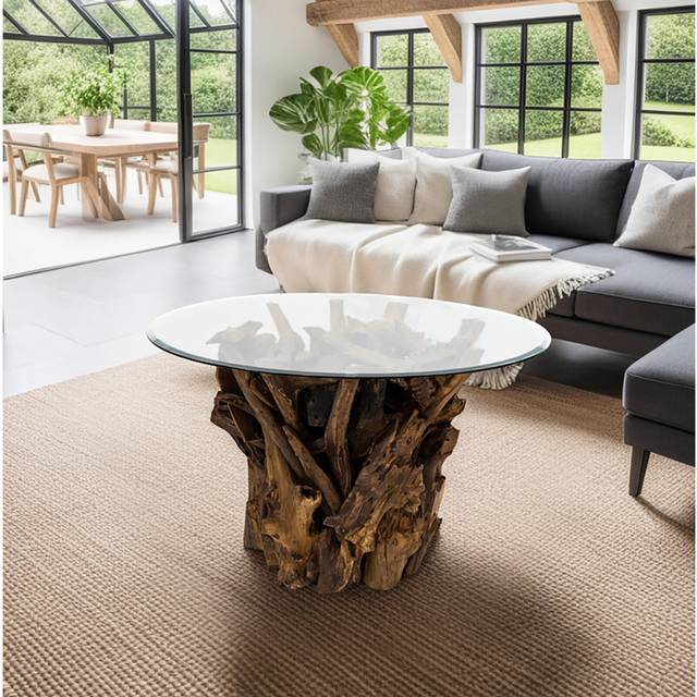 Bloomsbury Market Aggelos Coffee Table Clear 50cm H X 80cm W X 80cm D