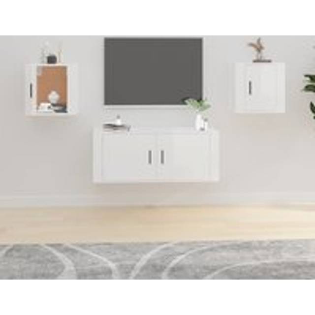 Wall Mounted TV Cabinets 2 pcs High Gloss White 40x34.5x40 cm - One Size
