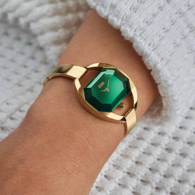 Storm tulisa gold lazer green ladies watch 47545/gd/gn