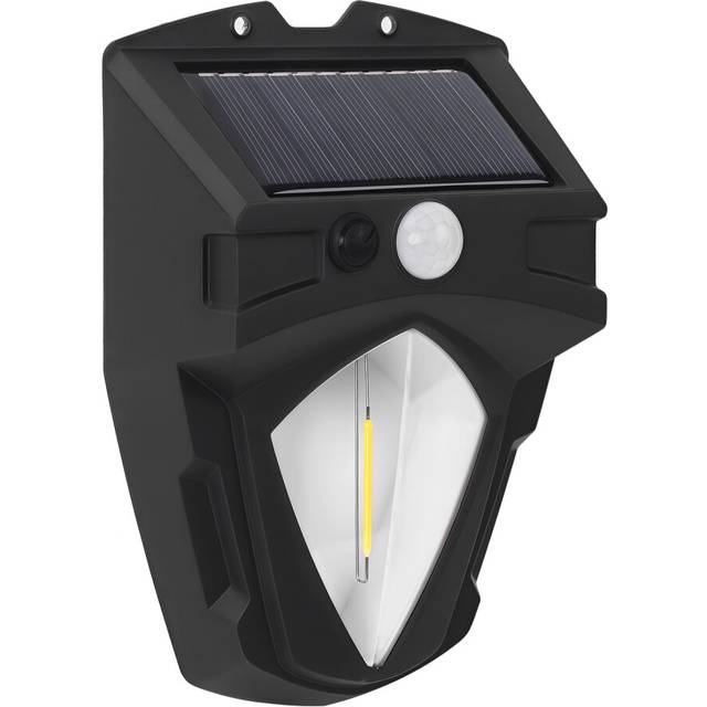 ExtraStar 1.5W LED Solar PIR Sensor Wall Light, 3 Lighting Modes, Daylight, Black