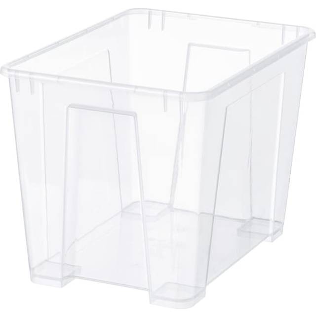 SAMLA låda, transparent, 39x28x28 cm/22 l