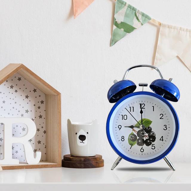 Analog Tabletop Clock - Blue (17cm H X 12.5cm W X 6cm D)