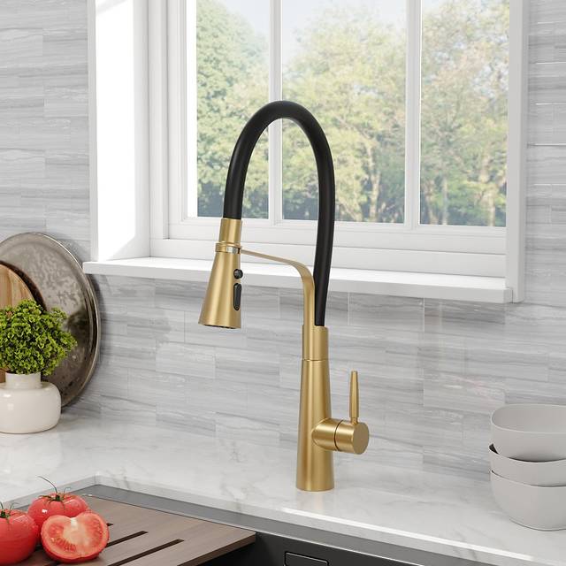 Flexible Silicone Pull-Down Kitchen Faucet - Gold (50cm)