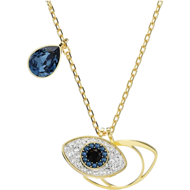 Symbolica pendant, Evil eye, Blue, Gold-tone plated