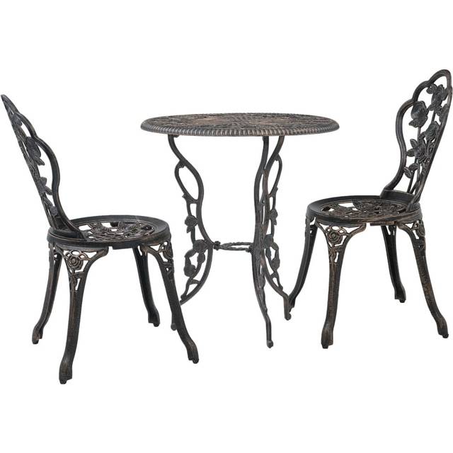 Barreto 3 Piece Bistro Set Cast Aluminium - Bronze (2)