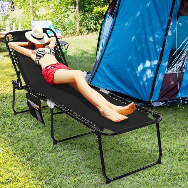 188cm Long Single Chaise - Black (41cm H X 59cm W X 188cm L)