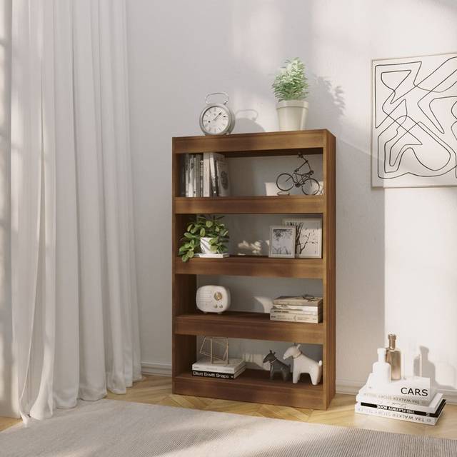 Gegam Wood Etagere Bookcase - Brown (135cm H x 80cm W x 30cm D)