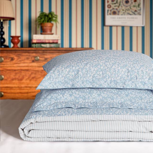 Joules Fruity Ditsy Single Duvet Cover Set, Blue