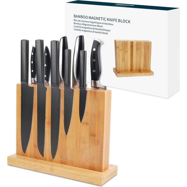 Deluxe Magnetic Knife Holder With Reinforced Magnets - Brown
