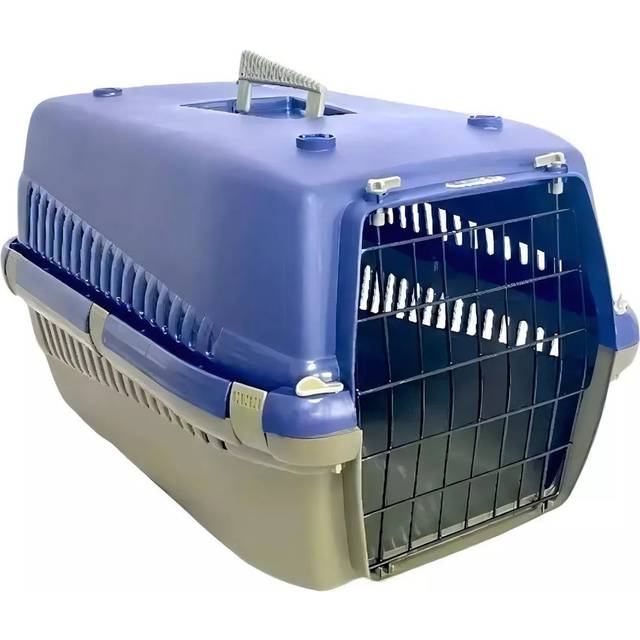 Plastic Pet Carrier with 1 Door - Blue;Grey (Small (10-20lbs))