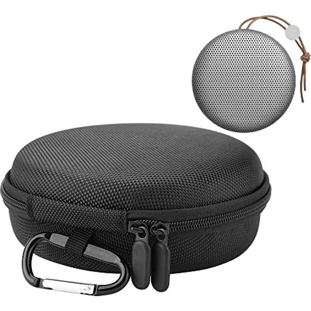 VBESTLIFE Bluetooth Speaker Case, Portable Mini Round Bluetooth Speaker Travel Carry Protect Bag for B&O BeoPlay A1 Wireless Speaker with Carabiner,