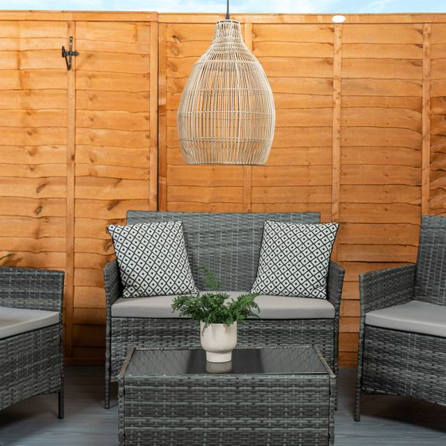 Natural Teardrop Solar Powered Outdoor Hanging Pen LED Outdoor Pendant (42.5cm H X 29.5cm W X 29.5cm D)