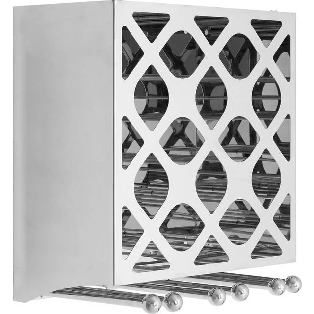 12 Bottle Silver Finish Wine Rack (50cm H X 46cm W X 28cm D)