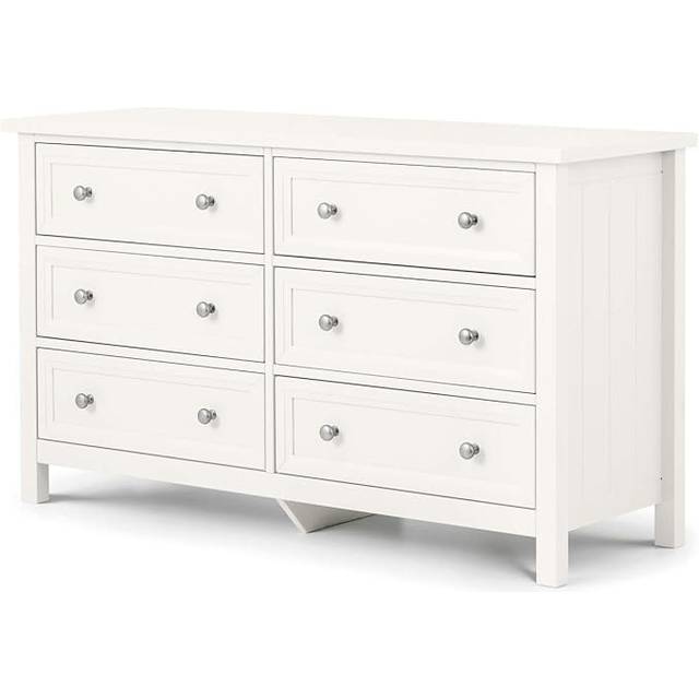 Julian Bowen Maine 6 Drawer Surf White Wide Chest of Drawers - 6 Drawers